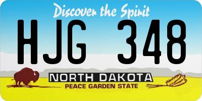 ND license plate HJG348