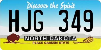 ND license plate HJG349