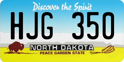 ND license plate HJG350