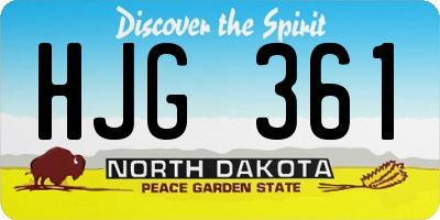ND license plate HJG361