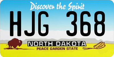 ND license plate HJG368