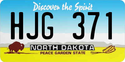 ND license plate HJG371