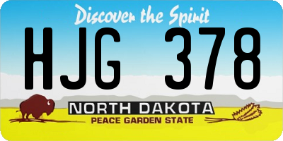 ND license plate HJG378