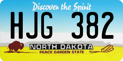 ND license plate HJG382