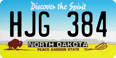 ND license plate HJG384