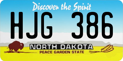 ND license plate HJG386