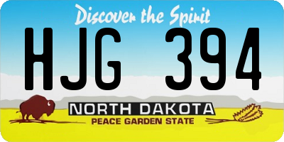 ND license plate HJG394