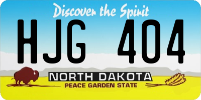 ND license plate HJG404