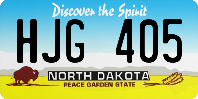 ND license plate HJG405