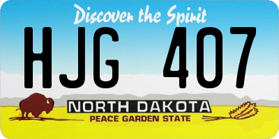 ND license plate HJG407