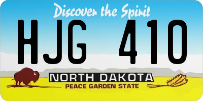 ND license plate HJG410