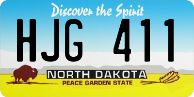 ND license plate HJG411