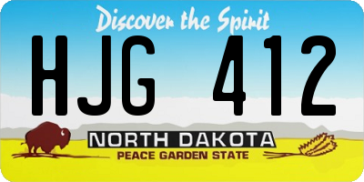 ND license plate HJG412