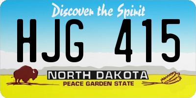 ND license plate HJG415