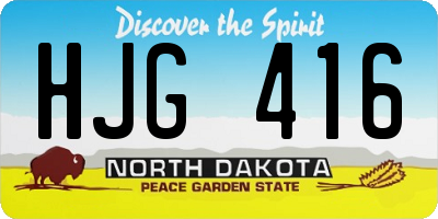 ND license plate HJG416