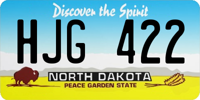 ND license plate HJG422