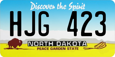 ND license plate HJG423