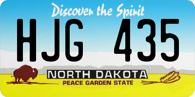 ND license plate HJG435