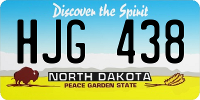 ND license plate HJG438