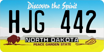 ND license plate HJG442