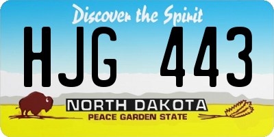 ND license plate HJG443