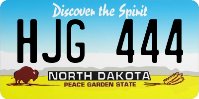 ND license plate HJG444