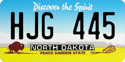 ND license plate HJG445