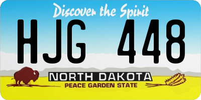 ND license plate HJG448