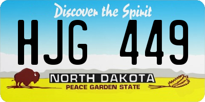 ND license plate HJG449