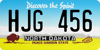 ND license plate HJG456