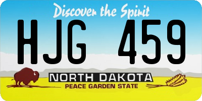 ND license plate HJG459