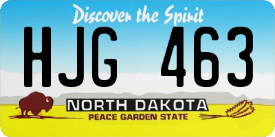 ND license plate HJG463
