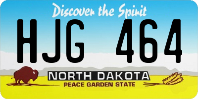 ND license plate HJG464