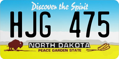 ND license plate HJG475