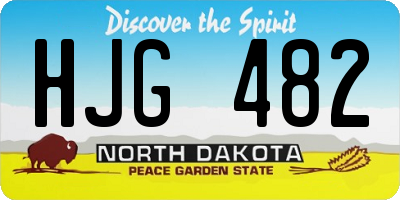 ND license plate HJG482