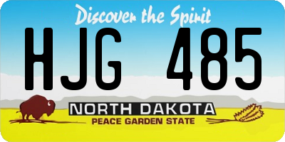 ND license plate HJG485