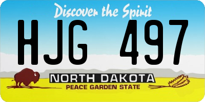 ND license plate HJG497