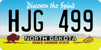 ND license plate HJG499