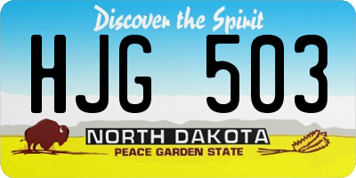 ND license plate HJG503
