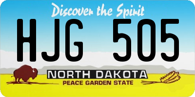 ND license plate HJG505
