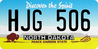 ND license plate HJG506