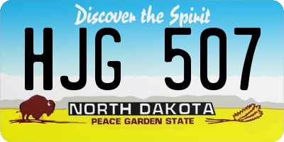 ND license plate HJG507