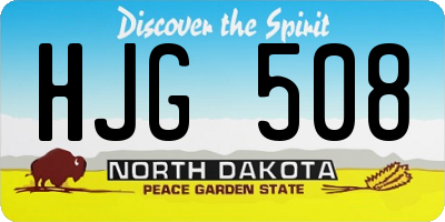 ND license plate HJG508