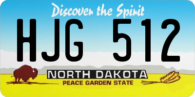 ND license plate HJG512