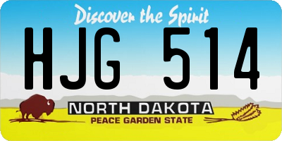 ND license plate HJG514