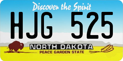 ND license plate HJG525