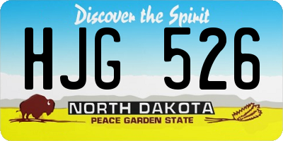 ND license plate HJG526