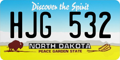 ND license plate HJG532