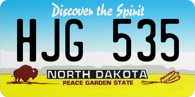 ND license plate HJG535