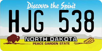 ND license plate HJG538
